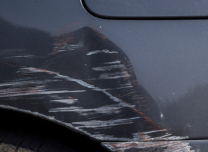 scratches on vehicle